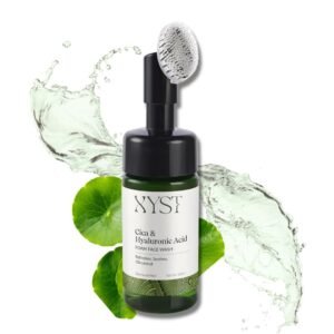 Xyst Cica Face Wash Gentle Skin Cleanser for Dry to Normal, Oily, Sensitive Skin, 100ml with Built-in Brush | Hydrating Face Wash with Hyaluronic Acid | For Men and Women | Derma-Certified
