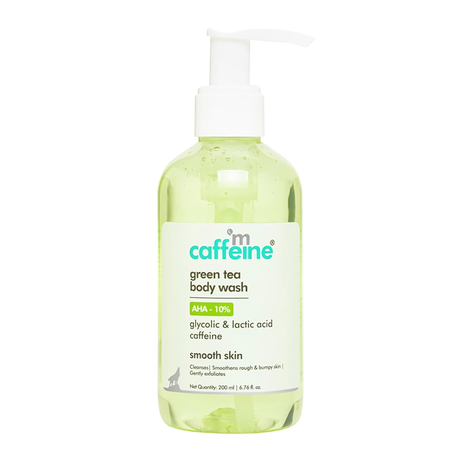 mCaffeine 10% AHA - Glycolic Acid & Lactic Acid Body Wash | Body Wash Shower Gel for Dark Spots & Dark Patches | Helps Improve Rough, Bumpy & Strawberry Skin | For Men & Women - 200ml