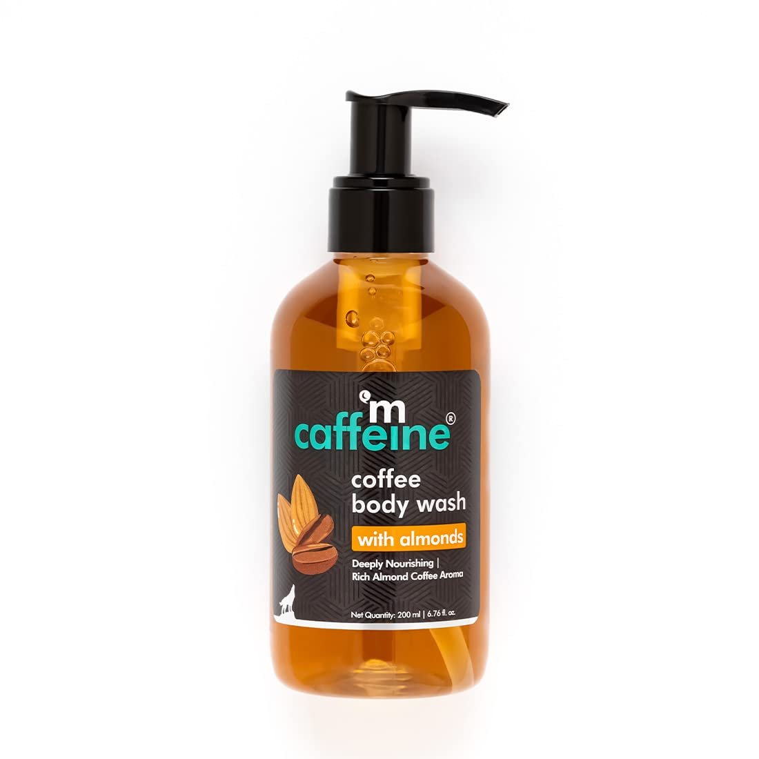 mcaffeine Coffee Body Wash With Almonds | De-Tan & Deep Cleansing Shower Gel|Enriched With Vitamin E&In Energizing Nutty Almond Aroma|Shower Gel|Suitable For All Skin Types|For Both Men&Women - 200Ml