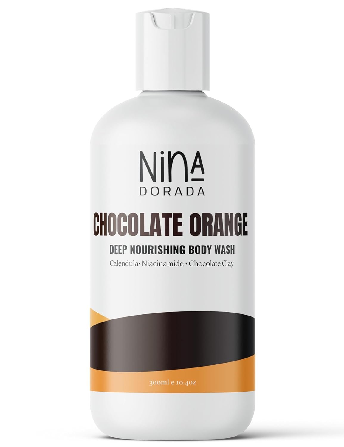 nina dorada Chocolate Clay Body Wash For Dirt and De Tan | With Aloe Vera | Hydrate and Moisturizes | Sun Damage Control | For Soft and Supple Skin | Paraben and SLS Free | 300ml | Men and Women