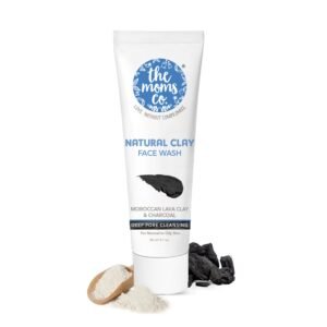 The Moms Co. Natural Clay Face Wash with Moroccan Lava Clay & Activated Charcoal l Purifies,Detoxes &Glowing l Normal to Oily Skin -20 ml