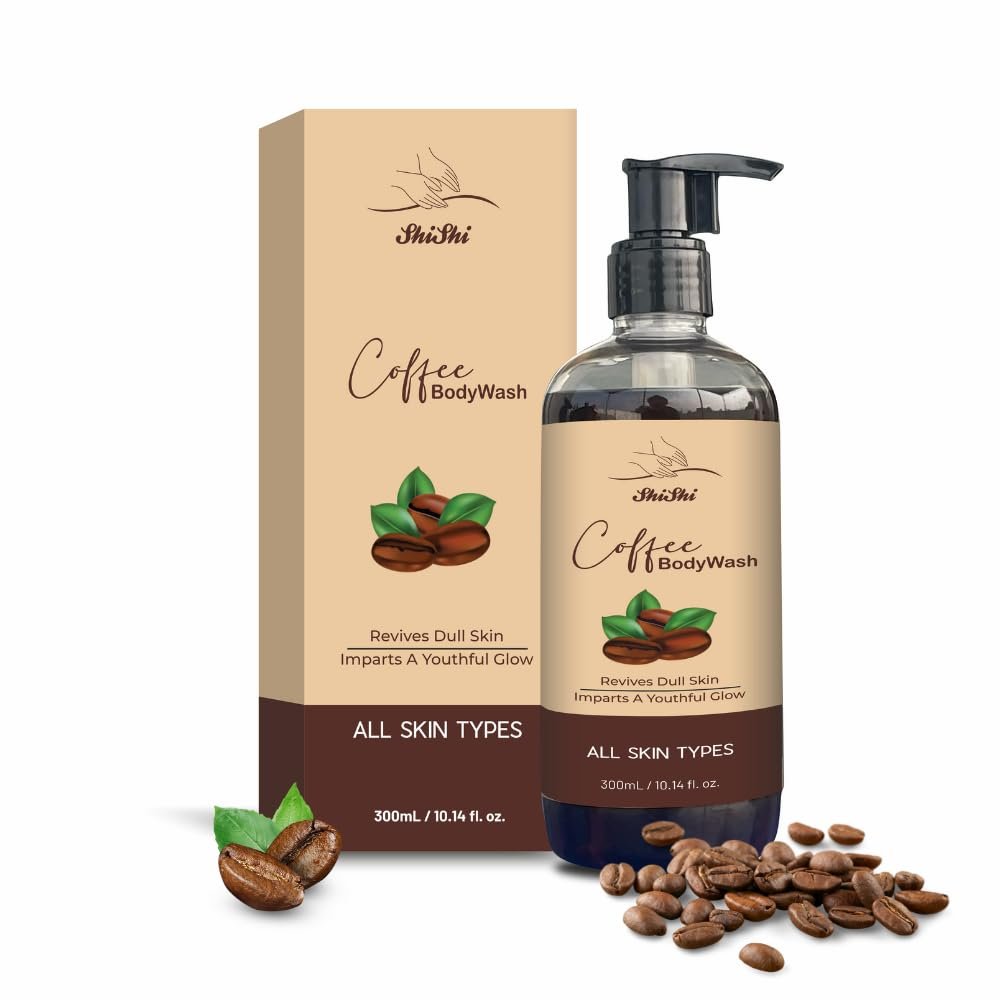 SHISHI Exfoliating Espresso Coffee Body Wash with Natural AHA | Tan Removal Body Wash for Soft & Smooth Skin | Energizing shower gel for Men & Women|ALL SKIN TYPE | Shower gel | 300ml in |PACK OF 1
