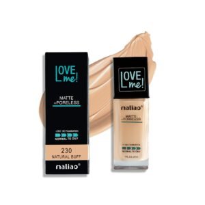 Maliao Matte+Poreless Love Me Foundation - Flawless Perfection for Normal to Oily Skin (230-NATURAL BUFF)