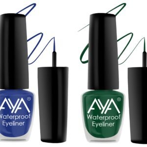AYA 24 Hrs Long Lasting & Waterproof Eyeliner, Set of 2, (Blue and Green) | Smudge Proof, Transfer Proof Eye Liner for Eye Makeup |