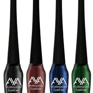 AYA Waterproof & Long Lasting Eyeliner, Set Of 4 (Black, Brown, Blue, Green), 20 Ml - Gel, Metallic