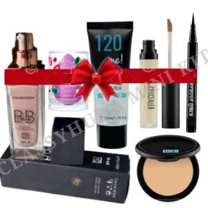 CLASSY HUDA PROFESSIONAL FOUNDATION, PRIMER, BLENDER, CONCEALER, SKETCH EYLINER & COMPACT. COMBO [PACK OF 6]