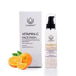 CLENFAY Brightening Vitamin C Face Wash With Orange Peel Extract | All Skin type | Glowing Bright Skin| Parabens & Sulphate free| Face wash for Women & Men | (100ml)