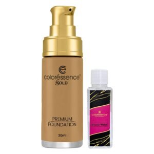 Coloressence True Tone Premium Foundation with SPF | Enriched with Vitamin-E | Waterproof Full Coverage Formula for Photo Finish Look | Free Micellar Water included | Almond