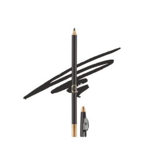 Colors Queen Eye Liner & Lip Liner Pencil Enriched with Vitamin A & E | Bold & Matte Lip Liner Pencil | Highly Pigmented Lip Liner Pencil with Sharpener (01 - Black)