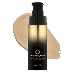 Colors Queen Silky Light Foundation - 04 Natural Nude, 30g | Lightweight Liquid Foundation with Dewy Finish | Weightless, Full Coverage and Long Lasting Foundation for Face Makeup