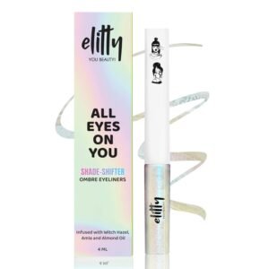 Elitty Ombre Holographic Silver Blue Waterproof Liquid Eyeliner | Multichrome Finish | Lasts Upto 12 Hours | Intense, Smudge Proof, Witch Hazel Infused, Quick Drying | (Fairycore) - 4ml
