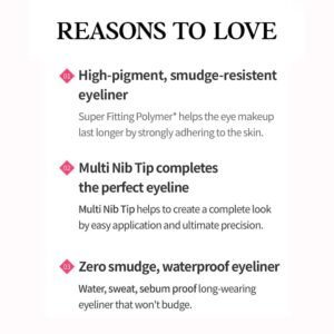 Etude All Day Fix Eye Liner Pen, Waterproof & Long lasting| Quick Drying, Lightweight, Matte | Korean Makeup - Brown,1g