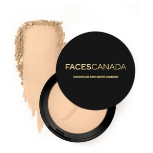 FACES CANADA Weightless Stay Matte Finish Compact Powder - Natural, 9 g | Non Oily Matte Look | Evens Out Complexion | Hides Imperfections | Blends Effortlessly | Pressed Powder For All Skin Types
