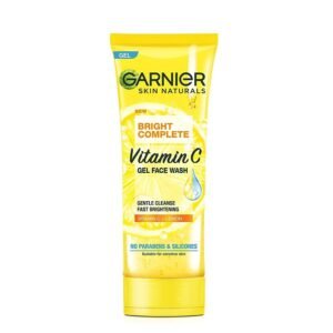 Garnier Skin Naturals Bright Complete Vitamin C Face Wash Gel | Gentle Cleanser - Vitamin C Face Wash For Brighter and Glowing Skin | Reduces Dullness | Daily Cleanser, For all Skin Types, 100g