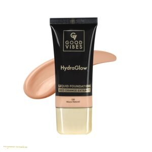 Good Vibes HydraGlow Liquid Foundation with Red Orange Extract - 138 Warm Natural (30ml) | 8+ Hours Hydration | Natural to Buildable Coverage | Lightweight Comfort | Silky Smooth Finish