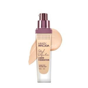 Hilary Rhoda High Definition Foundation | Hides Pores & Blemishes | HD Foundation For All Skin Types | Blendable Formula | Matte & Natural Finish | Lightweight & High Coverage | 33ml (Natural Beige)