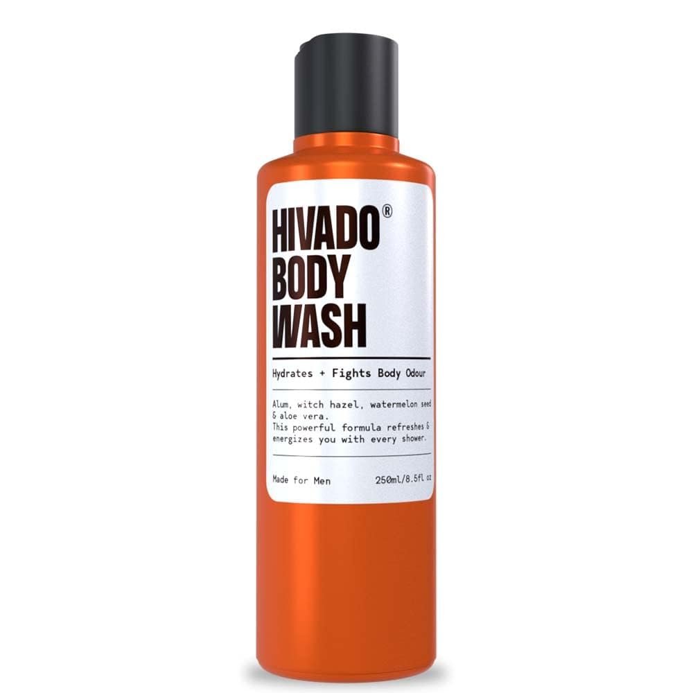 Hivado Body Wash for Men| Hydrating Bodywash for Men | De-tan & Deep Cleanse for men | Sulfate free | With Alum & Aloe Extracts | Non-drying | Refreshing Fragrance, 250ml