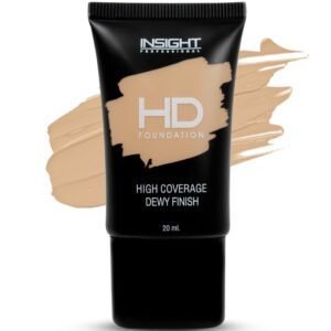 INSIGHT Cosmetics HD Full Coverage Foundation For All Skin Types | Dewy Finish | High Coverage | Paraben Free | Lightweight | 20Ml (FD30-LN13), Pack Of 1