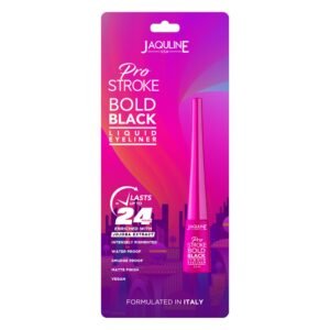 Jaquline USA Pro Stroke 24 Hours Long Lasting Bold Black Liquid Matte Eyeliner Quick-Drying Formula,The Colossal Liner,Water Resistant,Smudge Proof,Quick Drying Black Eye Liner, 3.5Ml