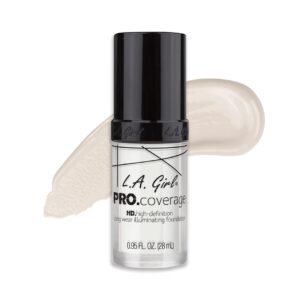 L.A Girl HD Pro Liquid Matte Foundation for Face Makeup - White, Full Coverage & Long Long-Lasting Glow, Super Lightweight & Sweatproof Infallible, Vegan & Cruelty-Free - 28ml