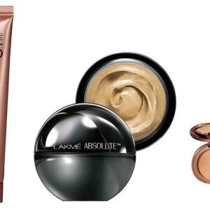 LAKMÉ Absolute Skin Natural Mousse, Ivory Fair 01, SPF 8, 25g & 9 to 5 Flawless Matte Complexion Compact Powder, 8g & 9 to 5 Weightless Mousse Foundation, Rose Ivory, 25g