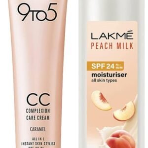 LAKMÉ Peach Milk Lotion Moisturizer SPF 24 PA++, 200ml & Lakme CC caramel 30g