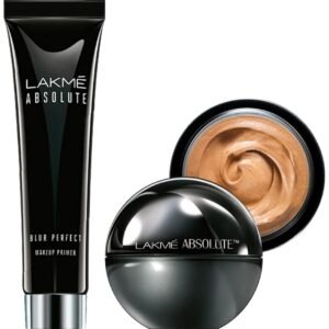 Lakme Absolute Skin Natural Mousse, Golden Light 04, With Spf, Light Texture, Stays Upto 16 Hours, 25 g & Lakme Absolute Blur Perfect Matte Face Primer 30 ml