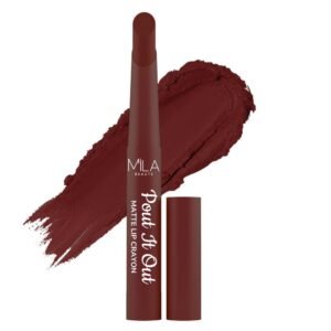 MILA BEAUTÉ Pout It Out Matte Lip Crayon Lipstick | Lightweight Soft Matte Finish | Highly Pigmented & Enriched With Jojoba Oil Shade - (Lady Marian, 1.25g)