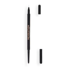 Makeup Revolution- Felt & Kohl Eyeliner- White |Ultra Creamy and Pigmented texture | Smooth and buttery application |Smudge proof and long lasting | Built in smudger for smokey looks | 0.13gm