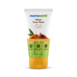Mamaearth Ubtan Natural Face Wash For all Skin Type with Turmeric & Saffron for Tan Removal – 50 ml