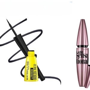 Maybelline New York Colossal Bold Eyeliner, Black, 3g & New York Lash Sensational Waterproof Mascara, Black, 10 ml Matte Finish