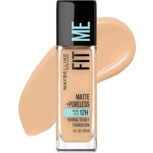 Maybelline New York Fit Me Matte+Poreless Liquid Foundation Medium Coverage For Oily Skin, 220 Natural Beige, 30Ml, Pack Of 1