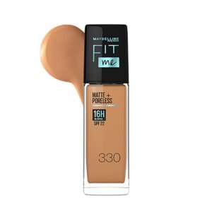 Maybelline New York Liquid Foundation, Matte Finish, With SPF, Absorbs Oil, Fit Me Matte + Poreless, 330 Toffee, 30ml
