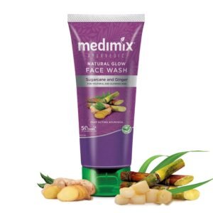 Medimix Ayurvedic Natural Glow Face Wash for youthful and glowing skin |With Sugarcane and Ginger | 100 ml