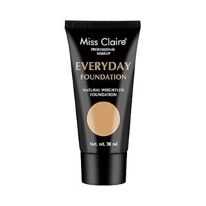Miss Claire Professional Makeup Everyday Foundation For Acne Prone Skin Type Natural Weightless Full Coverage Foundation 30Ml Cream (Be-05 Beige)