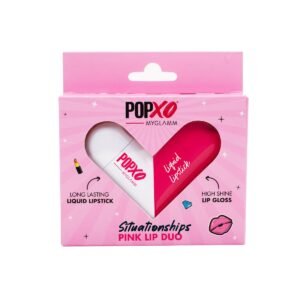 MyGlamm POPxo Liquid Lipstick & Lip Gloss Kit - Situationships (Pink) | Lip Gloss & Lipstick Combo for Women| Twisting Heart Shape | Long Lasting Matte Liquid Lipstick | Hi-Shine Lip Gloss |2.5ml each