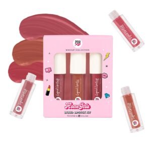 MyGlamm POPxo Makeup -Matte Finish Liquid Lipstick Kit - Homegirls -1.5g (Set of 3) | Set of Dusty Rose, Brown, Peachy Pink Lipsticks | Enriched with Cocoa Butter & Vitamin E
