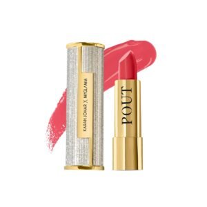 MyGlamm POUT by Karan Johar Tinted Plumping Lipstick | Glossy Lipstick for Women With Petal Glow Finish | Buildable Colour & Shine | Moisturising Formula |True Pout (Earthy Pink Shade) | 3.5g