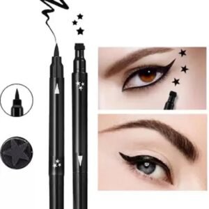 NYAMAH SALESBlack Liquid Eyeliner Stamp, Heart Stamp Eyeliner Makeup,Double-Side Seal Waterproof Eyeliner Pen,Long-lasting Smudge-proof Tattoo Tools,Eye Liner Makeup Tools,1 PC - Black. (Star)