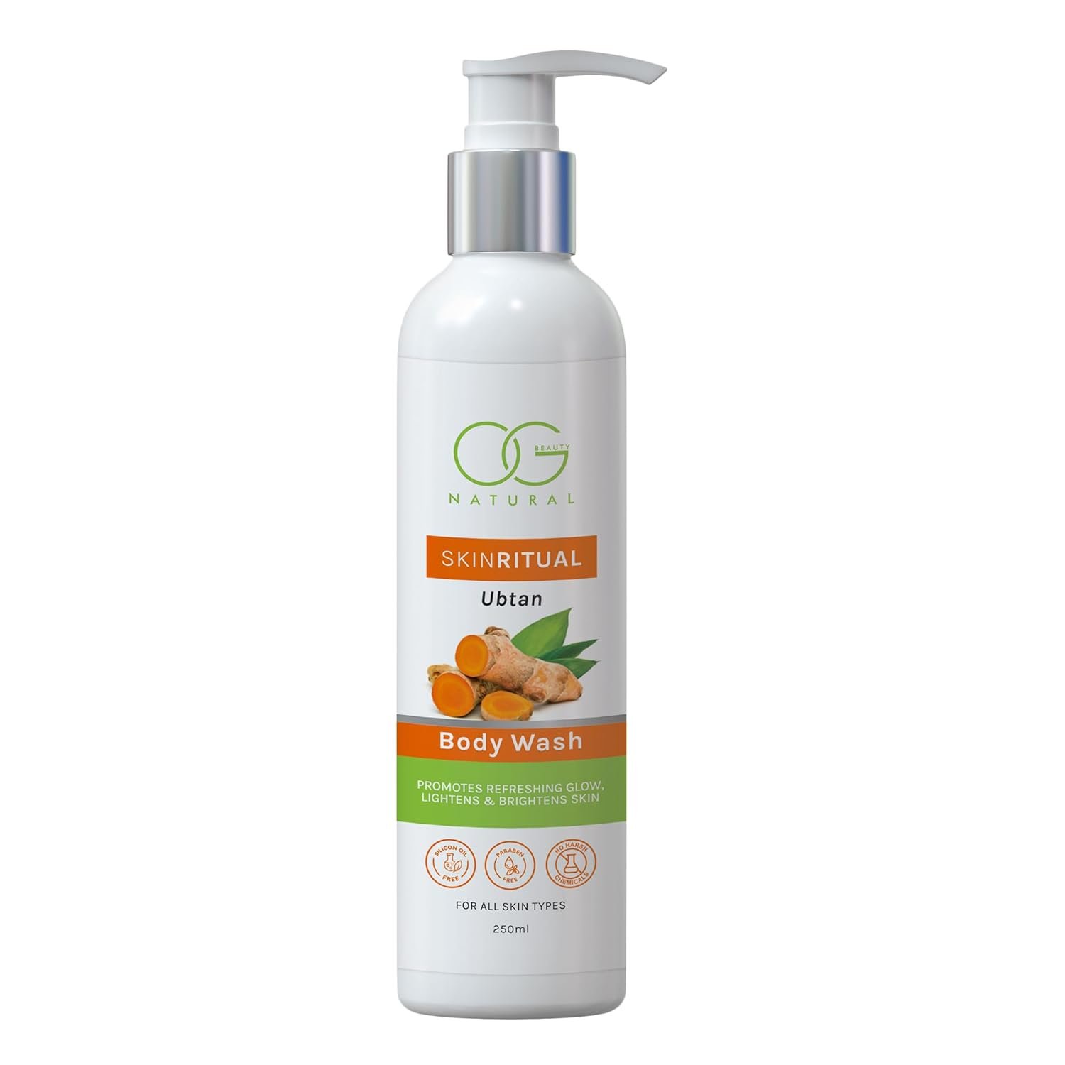 OG BEAUTY Natural Skinritual Ubtan Body Wash | Enriched with Turmeric & Saffron for Tan Removal | Keeps skin Fresh & Clean | Suitable For All Skin Types | 250 Ml