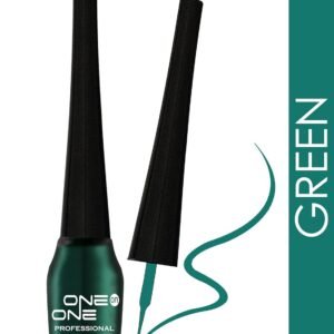 ONE on ONE Waterproof Eyeliner, Green (5 ml)| Metallic Waterproof Color Liquid Eyeliner | Quick Dry Smudge Proof | Long Lasting Eye Makeup | Green | 5 ml