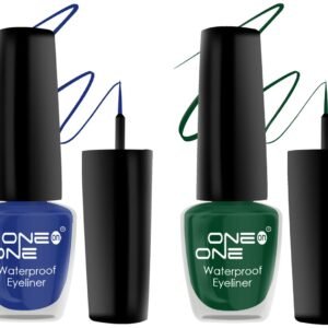 ONE on ONE Waterproof Eyeliner, Set of 2, (Blue and Green) | Smudge Proof, Transfer Proof Eye Liner for Eye Makeup |