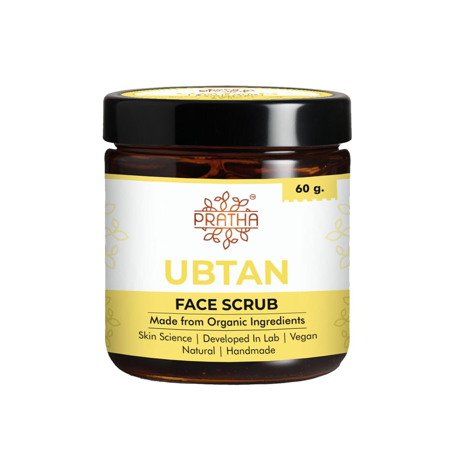 Pratha Naturals 100% Pure Ubtan Face Scrub For Women and Men 60g Soap Free Body Wash for Tan Removal