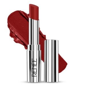 RENEE Crush Glossy Lipstick Caliente 4gm, Non-drying, Highly Pigmented, Intense Moisturizing, Soft Texture, Lightweight, One Swipe Formula | Enriched With Jojoba Oil, Cocoa & Shea Butter