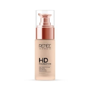 RENEE PRO HD Full Coverage Liquid All Skin Typ Foundation - Oak, Seamless HD Coverage with Matte Finish | SPF30 | Weightless & Long Lasting | Enriched with Aloe, Coffee, Chamomile & Vitamin E, 30 Ml