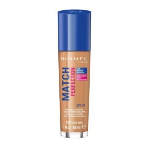 Rimmel London Match Perfection Matte Cream Foundation, Light Coverage For All Skin Types - Ivory Nude 102-30Ml, 1 Count