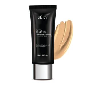 SÉRY Satin Flawless Longwear Foundation| Velvety finish, Medium coverage, Light Weight, Oil free Moisturizing effect, UVA-UVB filters, Suitable For All Skin Types| Light, 30 ml