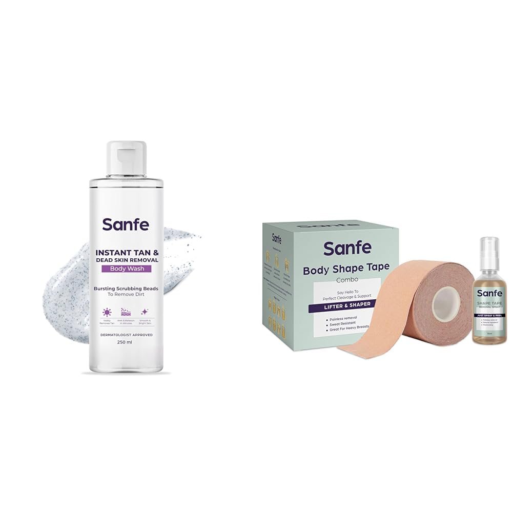 Sanfe Instant Tan & Dead Skin Removal Exfoliating Body Wash Flix Breast Roll -Breast Shaper & Lifter
