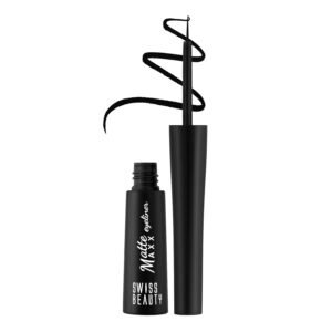 Swiss Beauty Matte Max Liquid Eyeliner | Smudge-proof | Quick Drying | With Fine Tip precise application | Black, 4g |
