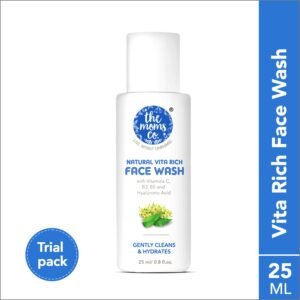 The Moms Co. Natural Vita Rich Face Wash | All Skin Types | With Vitamins C, B3 & B5, Neem Extract and Witch Hazel 25 ML
